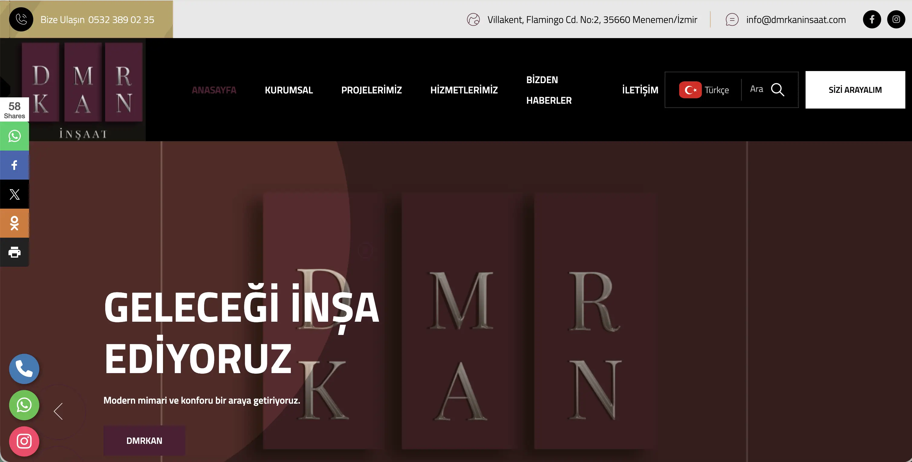 DMRKAN İnşaat: Fiziksel Başarıyı Dijital Vitrin