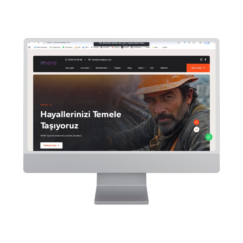Hazır İnşaat Web Sitesi Paketi